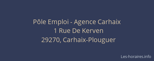 P&ocirc;le Emploi - Agence Carhaix