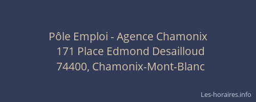 P&ocirc;le Emploi - Agence Chamonix