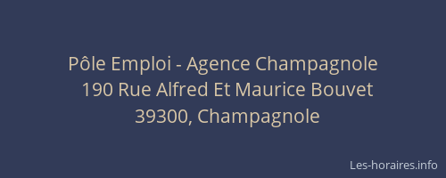 P&ocirc;le Emploi - Agence Champagnole