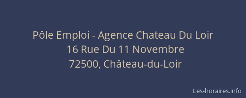 P&ocirc;le Emploi - Agence Chateau Du Loir