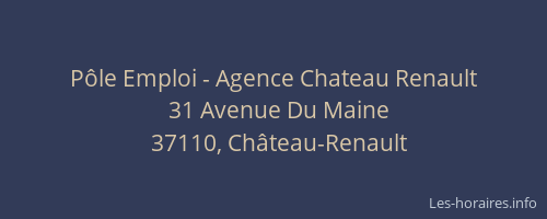 P&ocirc;le Emploi - Agence Chateau Renault