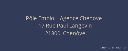 P&ocirc;le Emploi - Agence Chenove