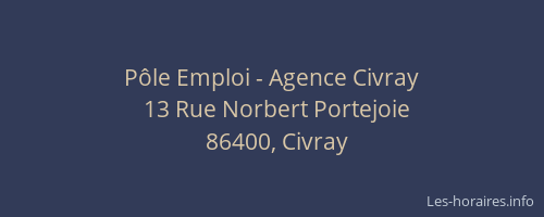 P&ocirc;le Emploi - Agence Civray