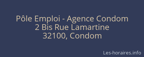 P&ocirc;le Emploi - Agence Condom