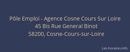 P&ocirc;le Emploi - Agence Cosne Cours Sur Loire