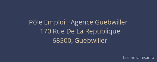 Pôle Emploi - Agence Guebwiller