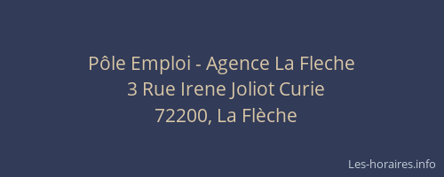 P&ocirc;le Emploi - Agence La Fleche