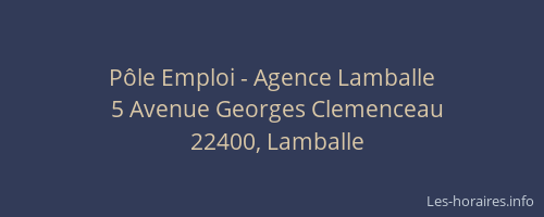 Pôle Emploi - Agence Lamballe