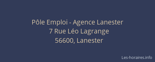 Pôle Emploi - Agence Lanester