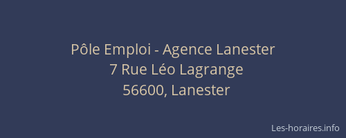 P&ocirc;le Emploi - Agence Lanester