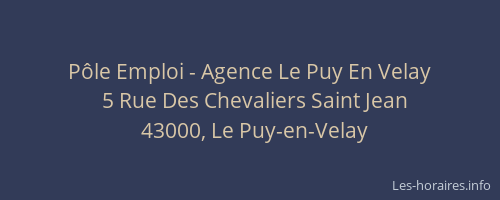 P&ocirc;le Emploi - Agence Le Puy En Velay