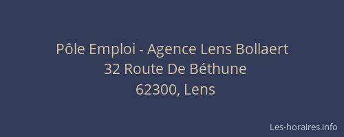 Pôle Emploi - Agence Lens Bollaert