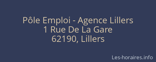 P&ocirc;le Emploi - Agence Lillers