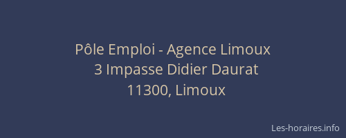 P&ocirc;le Emploi - Agence Limoux