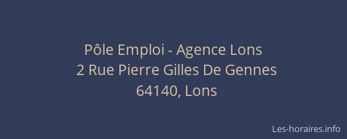 Pôle Emploi - Agence Lons