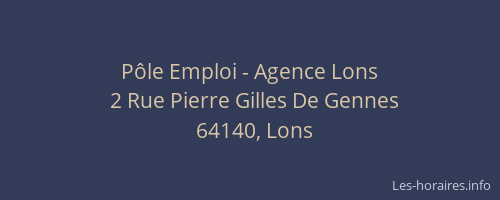 P&ocirc;le Emploi - Agence Lons