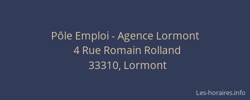 P&ocirc;le Emploi - Agence Lormont