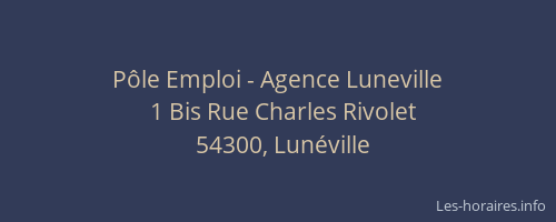 P&ocirc;le Emploi - Agence Luneville