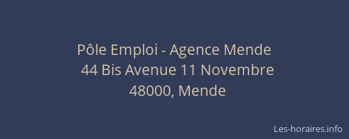 P&ocirc;le Emploi - Agence Mende
