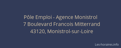 P&ocirc;le Emploi - Agence Monistrol