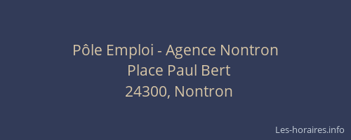 P&ocirc;le Emploi - Agence Nontron