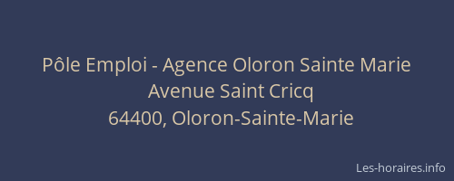 P&ocirc;le Emploi - Agence Oloron Sainte Marie