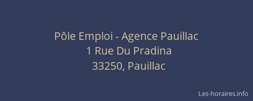 Pôle Emploi - Agence Pauillac