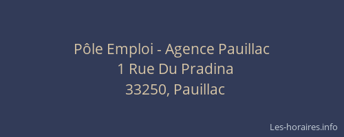 P&ocirc;le Emploi - Agence Pauillac