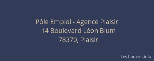 P&ocirc;le Emploi - Agence Plaisir
