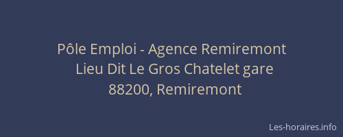 P&ocirc;le Emploi - Agence Remiremont
