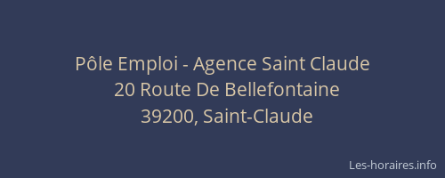 P&ocirc;le Emploi - Agence Saint Claude