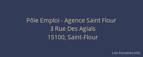 P&ocirc;le Emploi - Agence Saint Flour