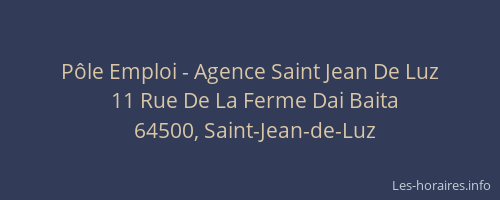 P&ocirc;le Emploi - Agence Saint Jean De Luz