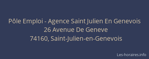 Pôle Emploi - Agence Saint Julien En Genevois