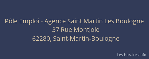 P&ocirc;le Emploi - Agence Saint Martin Les Boulogne