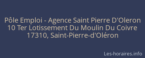 P&ocirc;le Emploi - Agence Saint Pierre D'Oleron