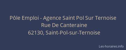 Pôle Emploi - Agence Saint Pol Sur Ternoise