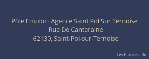 P&ocirc;le Emploi - Agence Saint Pol Sur Ternoise