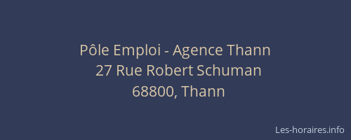 P&ocirc;le Emploi - Agence Thann