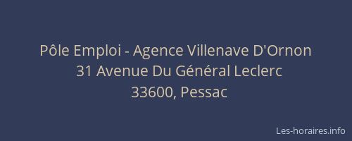 Pôle Emploi - Agence Villenave D'Ornon