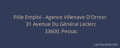 P&ocirc;le Emploi - Agence Villenave D'Ornon