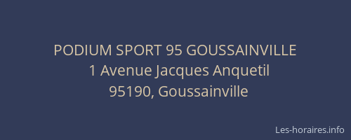PODIUM SPORT 95 GOUSSAINVILLE
