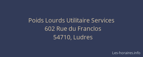 Poids Lourds Utilitaire Services