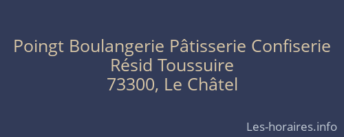 Poingt Boulangerie Pâtisserie Confiserie