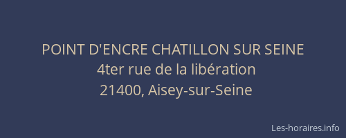 POINT D'ENCRE CHATILLON SUR SEINE