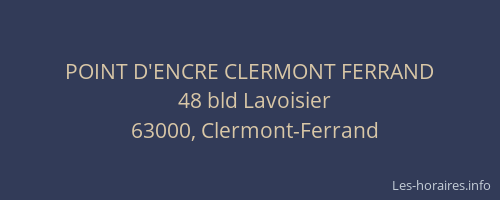 POINT D'ENCRE CLERMONT FERRAND