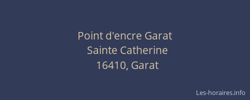 Point d'encre Garat