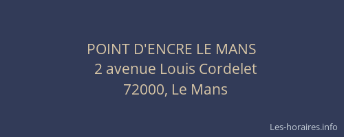 POINT D'ENCRE LE MANS