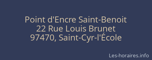 Point d'Encre Saint-Benoit