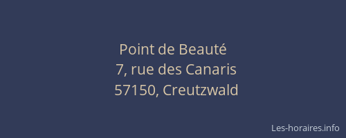 Point de Beaut&eacute;